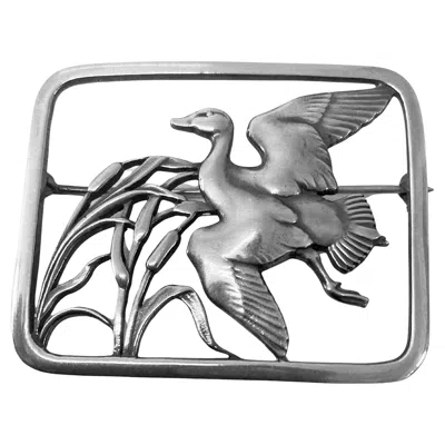 Pre-owned Georg Jensen Sterling Bird Brooch Designed By Hugo Liisberg No 300 In Multi