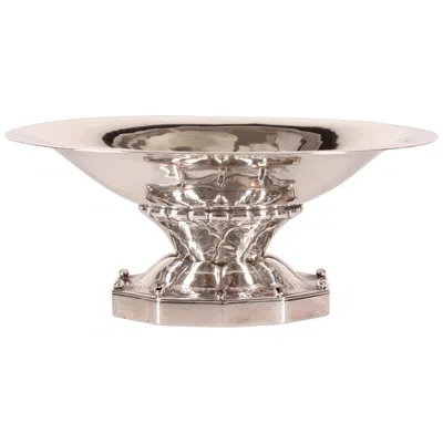 Pre-owned Georg Jensen Sterling Silver 925s Small Oval Candy Bowl Made After 1945 In Sand