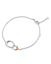 Georg Jensen Sterling Silver & 18k Rose Gold Offspring Link Bracelet In Rose Gold/silver