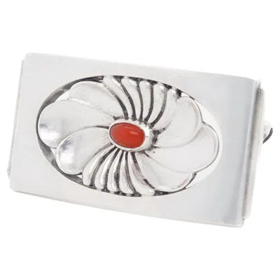 Pre-owned Georg Jensen Sterling Silver & Carnelian Brooch No. 269 In Multi