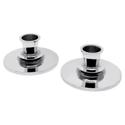 Pre-owned Georg Jensen Sterling Silver Art Deco Candlesticks 668b