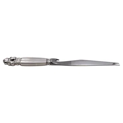 Pre-owned Georg Jensen Sterling Silver Bar Knife In Acorn Pattern