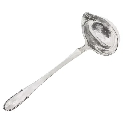 Pre-owned Georg Jensen Sterling Silver Beaded Sauce Ladle 153, 1916