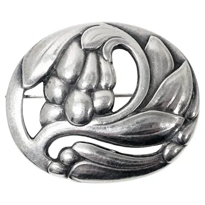 Pre-owned Georg Jensen Sterling Silver Blossom Pin C.1940 No 65 In Multi