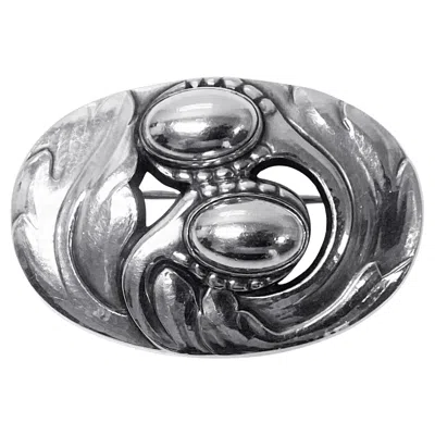 Pre-owned Georg Jensen Sterling Silver Blossom Pin C.1950 Design No 7 In Multi