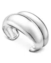 Georg Jensen Curve Sterling-silver Double Open-ended Medium Bangle In Silver