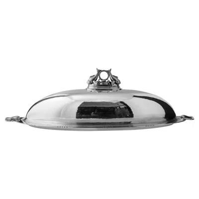 Pre-owned Georg Jensen Sterling Silver Fish Platter And Cover, Design #335