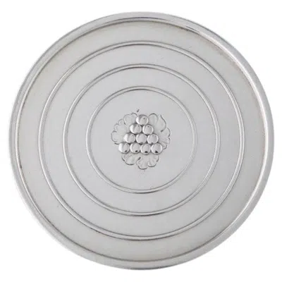 Pre-owned Georg Jensen Sterling Silver Grape Glass Coaster 193a, C. 1935 In Purple
