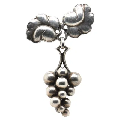 Pre-owned Georg Jensen Sterling Silver "grapes" Brooch Or Pin No. 217a In Purple