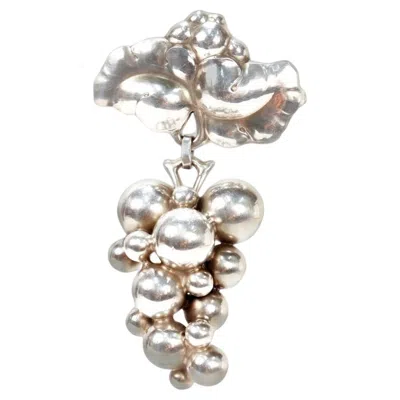 Pre-owned Georg Jensen Sterling Silver "grapes" Brooch Or Pin No. 217b In Purple