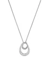 Georg Jensen Sterling Silver Offspring Pave Diamond Pendant Necklace, 17.72 In White/silver
