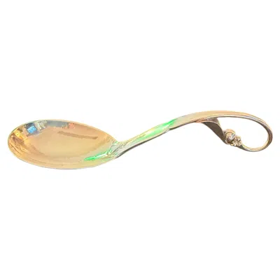 Pre-owned Georg Jensen Sterling Silver Ornamental Serving Spoon #141 In Sand
