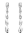 Georg Jensen Sterling Silver Reflect Polished Link Long Drop Earrings In Silver