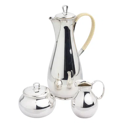 Pre-owned Georg Jensen Sterling Silver Three Piece Coffee Set By Sigvard Bernadotte For  In Multi