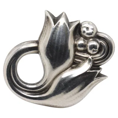 Pre-owned Georg Jensen Sterling Silver Tulip Brooch No. 100a In Multi