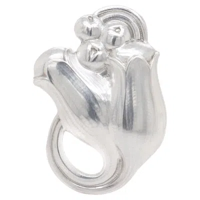 Pre-owned Georg Jensen Sterling Silver Tulip Brooch No. 100b In Multi