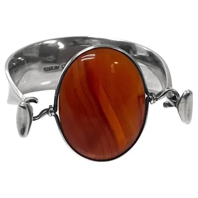 Pre-owned Georg Jensen Torun Red Agate Bangle No 203 C. 1960