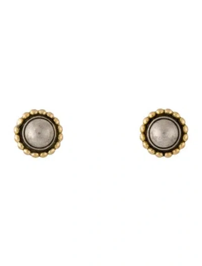 Pre-owned Georg Jensen Two Tone Stud Earrings In Multicolor