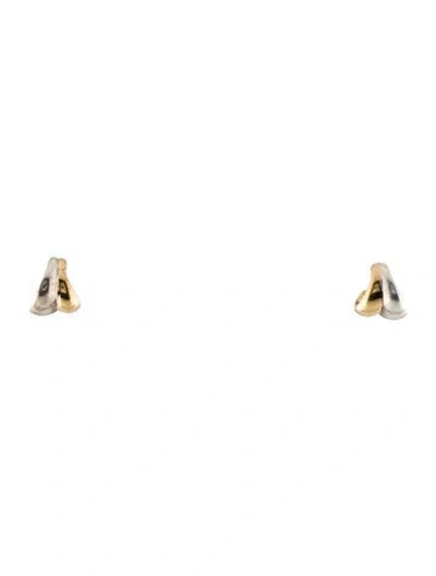 Pre-owned Georg Jensen Two-tone Curve Earrings In Multi