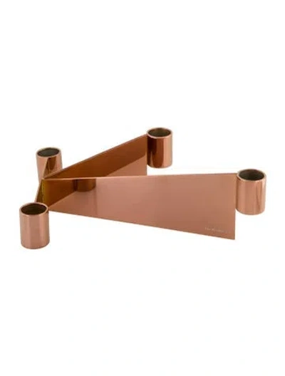Pre-owned Georg Jensen Urkiola Candle Holder In Brown/metallic