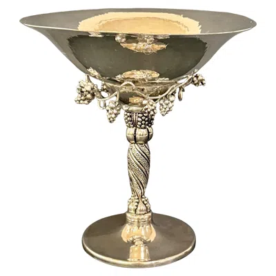 Pre-owned Georg Jensen Vintage Compote Centerpiece With Grapes In Style Of  In Purple