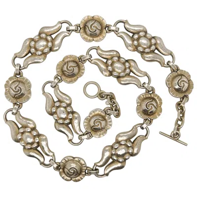 Pre-owned Georg Jensen Vintage  Danish Sterling Silver Choker Necklace No. 10 In Multi