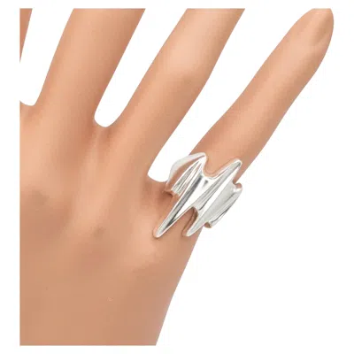 Pre-owned Georg Jensen Vintage  No. 125 Sterling Silver Sculptural Ring In Multi