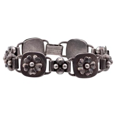 Pre-owned Georg Jensen Vintage  Sterling Silver Floral Bracelet Circa 1940's In Multi