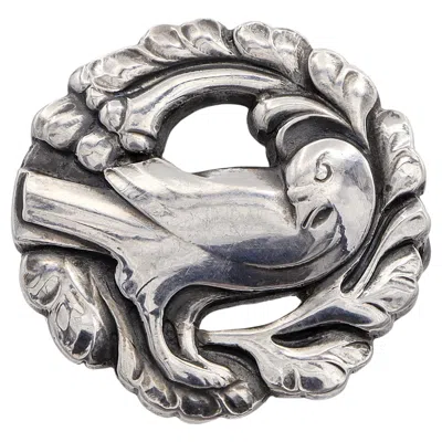 Pre-owned Georg Jensen Vintage George Jensen Sterling Silver No. 184 Bird Brooch In Multi