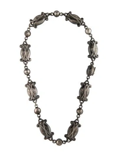 Pre-owned Georg Jensen Vintage Moonlight Blossom Chain Necklace, 15" In Multi