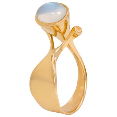 Pre-owned Georg Jensen Vivianna Torun For  Moonstone And Gold Ring In Multi