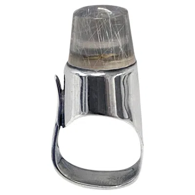 Pre-owned Georg Jensen Vivianna Torun Sterling Silver Rutilated Quartz Ring No. 151 In Multi