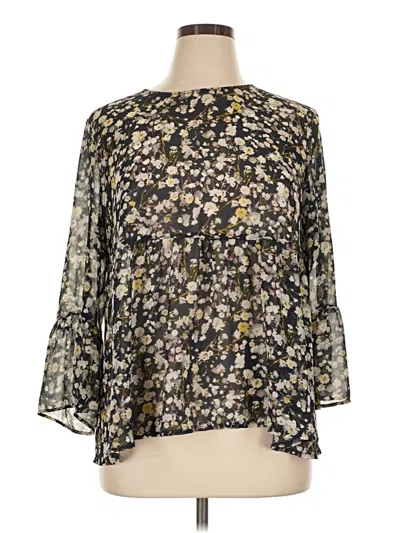 Pre-owned George 3/4 Sleeve Blouse In Black