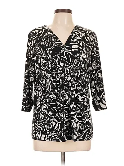 Pre-owned George 3/4 Sleeve Blouse In Black