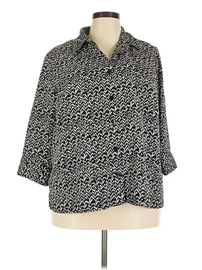 Pre-owned George 3/4 Sleeve Blouse In Black