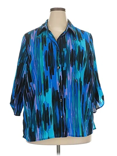 Pre-owned George 3/4 Sleeve Blouse In Blue