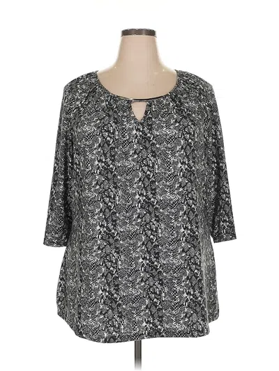 Pre-owned George 3/4 Sleeve Blouse In Gray