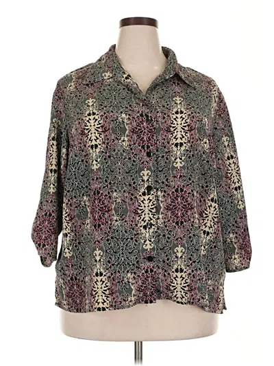 Pre-owned George 3/4 Sleeve Blouse In Green