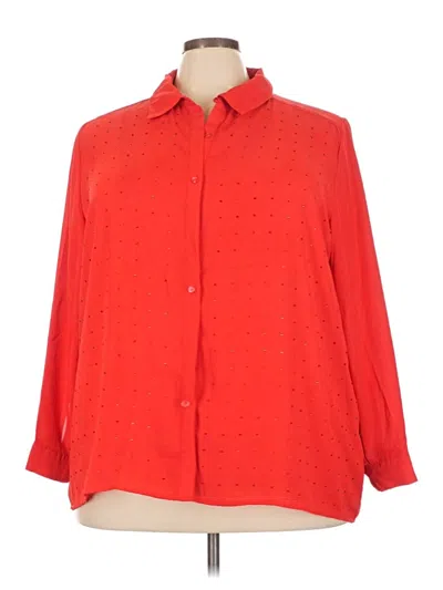 Pre-owned George 3/4 Sleeve Blouse In Red