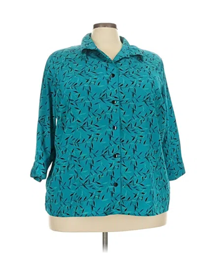 Pre-owned George 3/4 Sleeve Blouse In Teal
