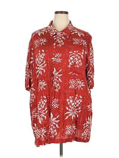 Pre-owned George 3/4 Sleeve Button Down Shirt In Red