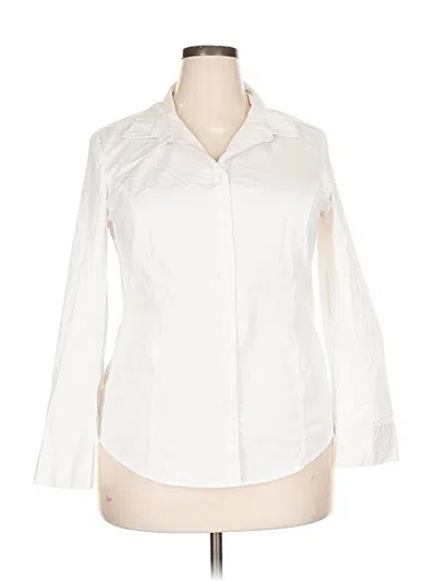Pre-owned George 3/4 Sleeve Button Down Shirt In White