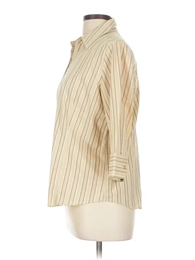 Pre-owned George 3/4 Sleeve Button Down Shirt In White