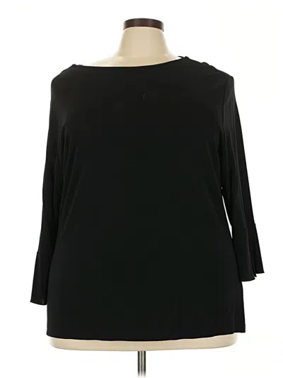 Pre-owned George 3/4 Sleeve Top Black Boatneck Tops