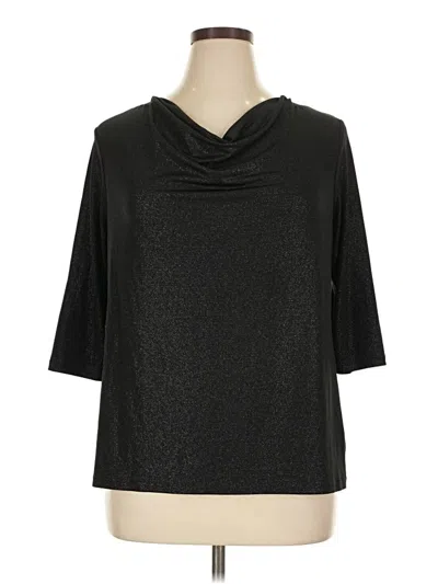 Pre-owned George 3/4 Sleeve Top Black Cowl Neck Tops