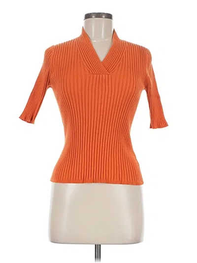 Pre-owned George 3/4 Sleeve Top Orange Turtleneck Tops