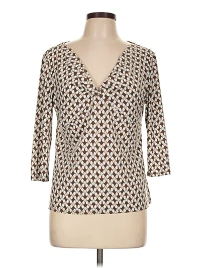 Pre-owned George 3/4 Sleeve T-shirt In Brown