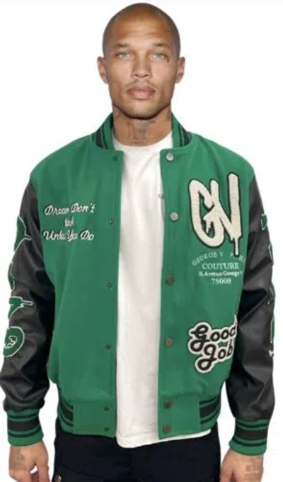 Pre-owned George Avenue  V Paris Men's Varsity Jacket Size Small In Green
