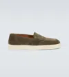 George Cleverley Joey Ii Suede Loafers In Brown