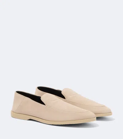 George Cleverley Mayfair Ii Collapsible-heel Suede Loafers In Neutral